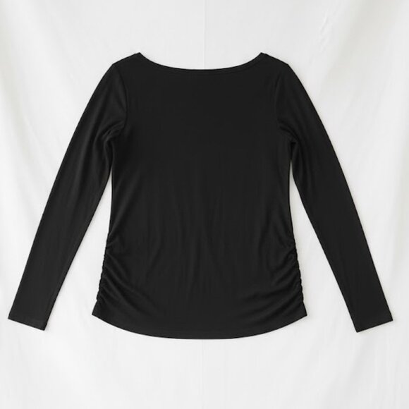 NWT Sherosa Black Long Sleeve Crew Neck Tee – Lightweight Basic Shirt M - Picture 8 of 13
